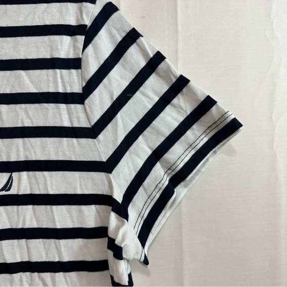 Nautica Womens Round Neck Short Sleeve Cotton Navy Seas T-Shirt Large - Picture 5 of 7